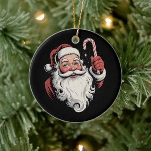 Christmas Santa Retro Gift Vintage Ceramic Tree Decoration