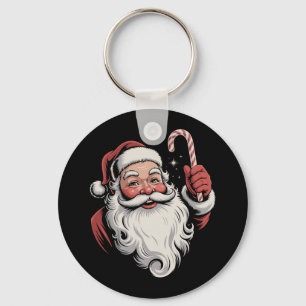 Christmas Santa Retro Gift Vintage Key Ring