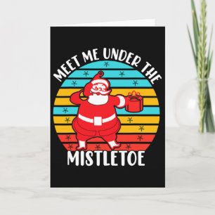 Christmas Santa Retro Mistletoe  Card