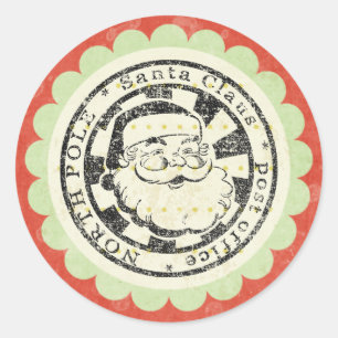 christmas santa retro stickers