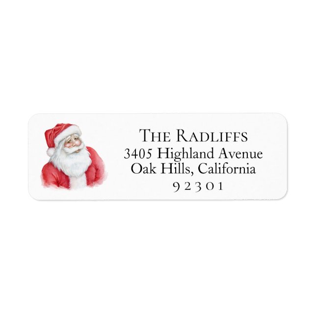 Christmas Santa Return Address Label (Front)