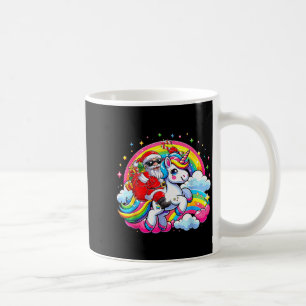Christmas Santa Riding Unicorn Cute Xmas Girls Wom Coffee Mug