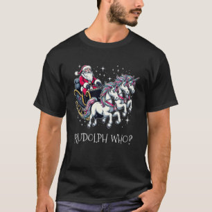 Christmas Santa Riding Unicorn Xmas Girls Women Ra T-Shirt