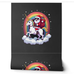 Christmas Santa Riding Unicorn Xmas Girls Women Ra Wallpaper