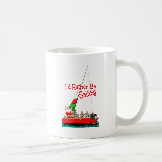 Christmas SANTA SAILING sail Coffee Mug (Right)