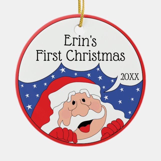 Christmas Santa Says... Ornament Personalise (Front)