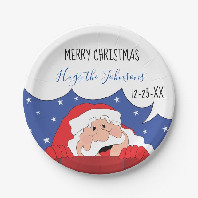 Christmas Santa Says Paper Plate (Front)