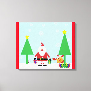 CHRISTMAS SANTA SCENE CANVAS PRINT