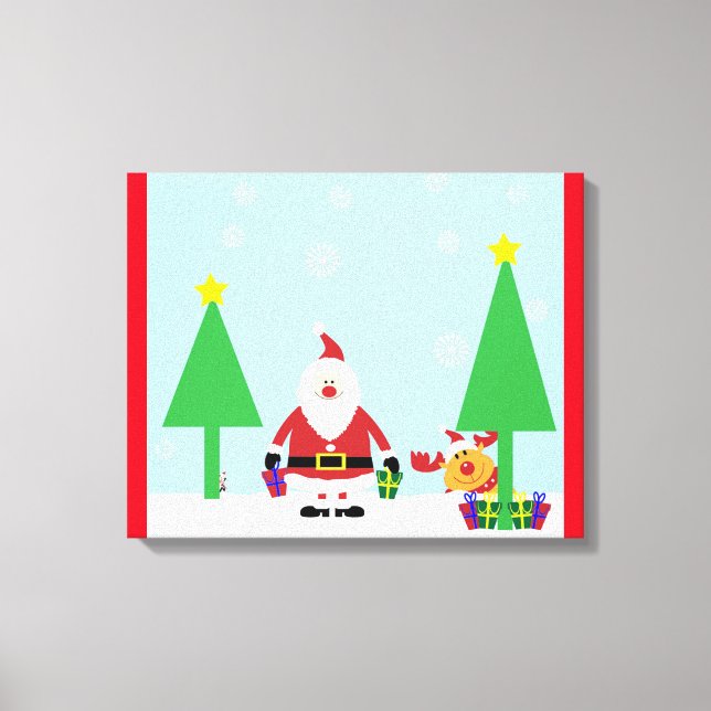 CHRISTMAS SANTA SCENE CANVAS PRINT (Front)
