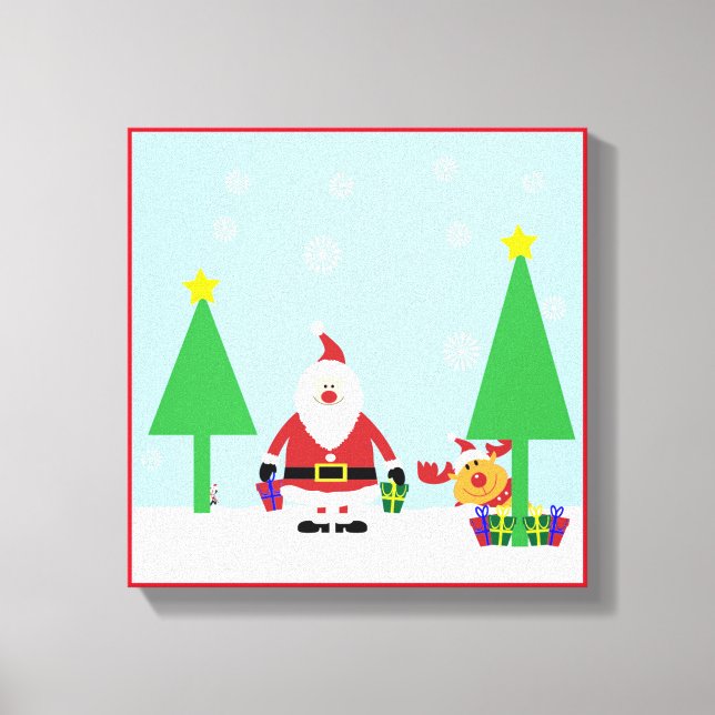 CHRISTMAS SANTA SCENE CANVAS PRINT (Front)