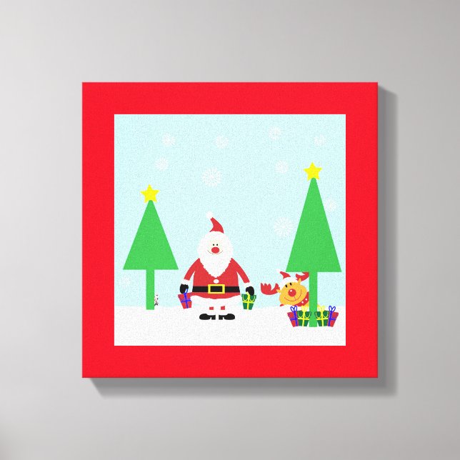 CHRISTMAS SANTA SCENE CANVAS PRINT (Front)