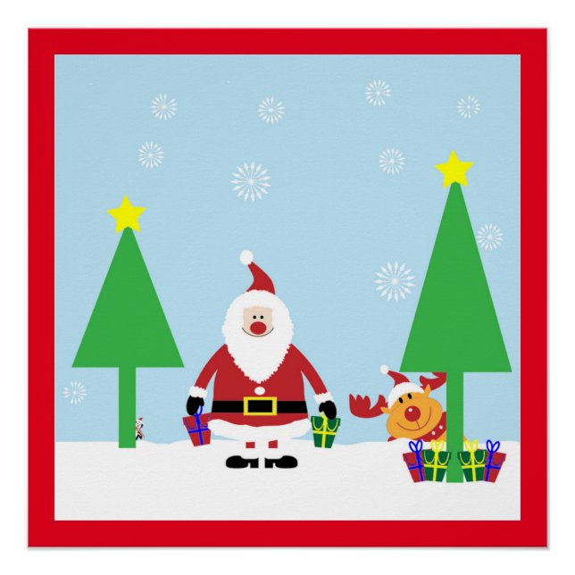 CHRISTMAS SANTA SCENE POSTER (Front)