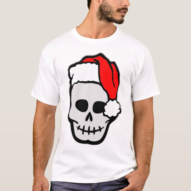 Christmas Santa Skull T-Shirt (Front)