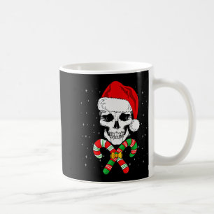Christmas Santa Skull Xmas Candy Skull Wearing San Coffee Mug