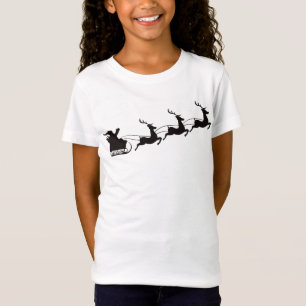 Christmas Santa Sleigh and Reindeer Holiday T-Shirt
