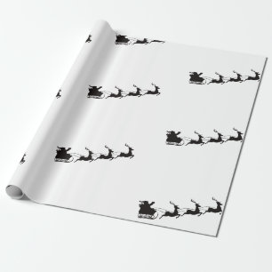 Christmas Santa Sleigh and Reindeer Wrapping Paper