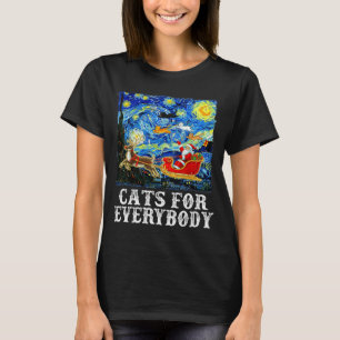 Christmas Santa Sleigh Cats For Everybody Starry N T-Shirt