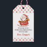 Christmas Santa Sleigh First Birthday Gift Tags<br><div class="desc">Christmas Santa in Sleigh first birthday party favour tags.</div>