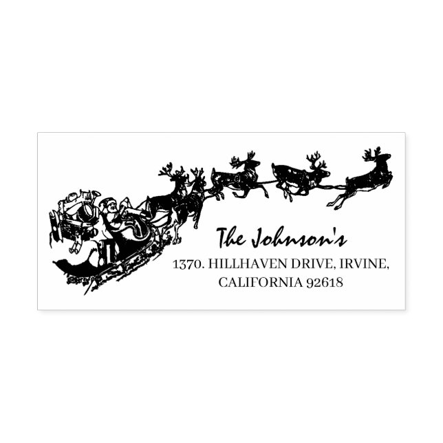 Christmas Santa Sleigh Self-inking Stamp (Design)