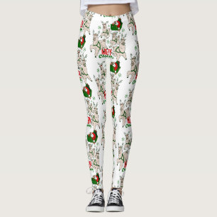 christmas santa sloth llamas leggings