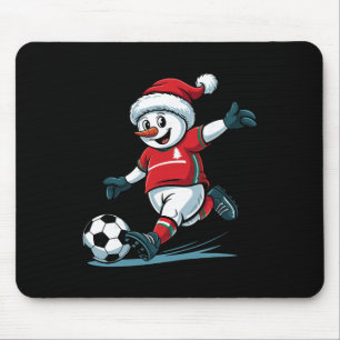 Christmas Santa Snowman Playing Soccer Funny Toddl Mouse Mat