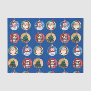 Christmas Santa, Snowman, Reindeer   Tissue Paper