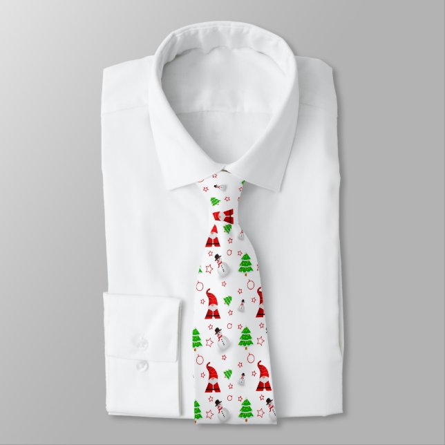 Christmas Santa Snowman Tie (Tied)