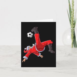 Christmas Santa Soccer Bicycle Kick Xmas Boys Men  Card