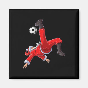 Christmas Santa Soccer Bicycle Kick Xmas Boys Men  Magnet