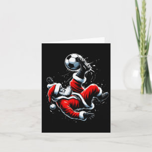 Christmas Santa Soccer Player Bicycle Kick Xmas Ba Card