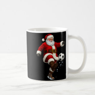 Christmas Santa Soccer Player Football Festive Mer Coffee Mug