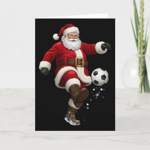 Christmas Santa Soccer Player Footll Festive Merry Card