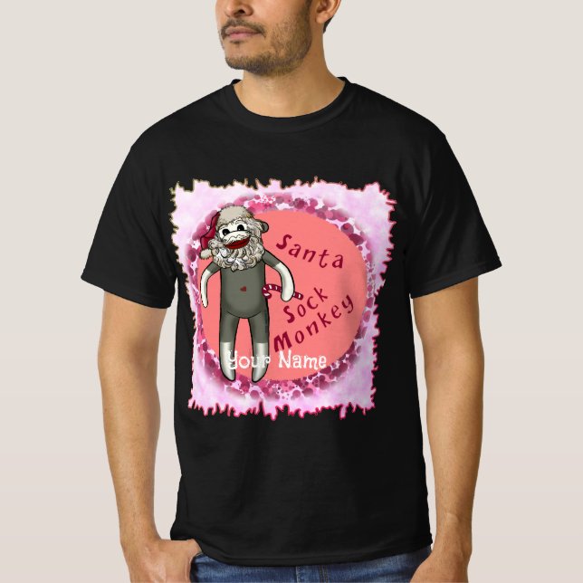 Christmas Santa Sock Monkey t-shirts (Front)