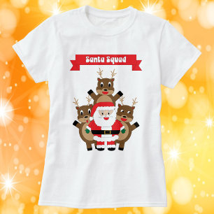 Christmas Santa Squad Reindeer Funny T-Shirt