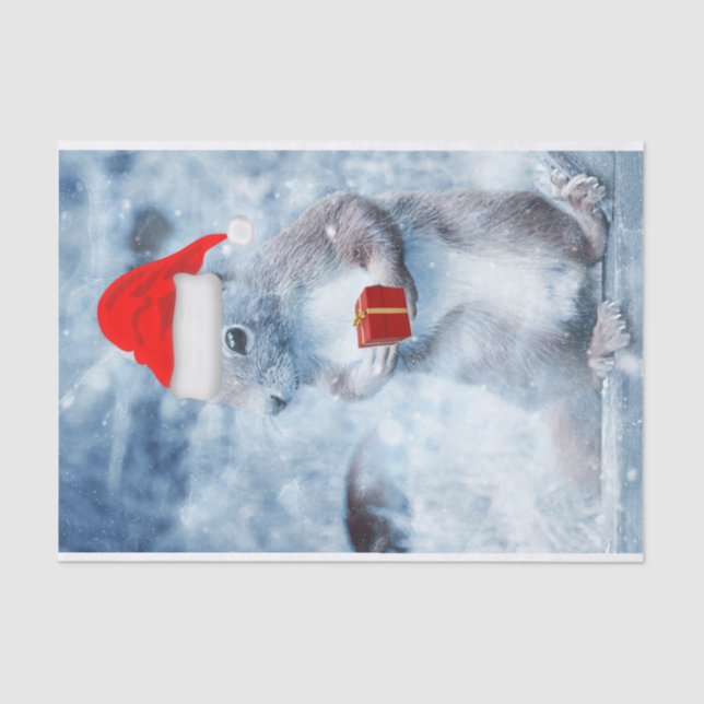 Christmas Santa Squirrel Decoupage Crafts or  Tissue Paper (Front)