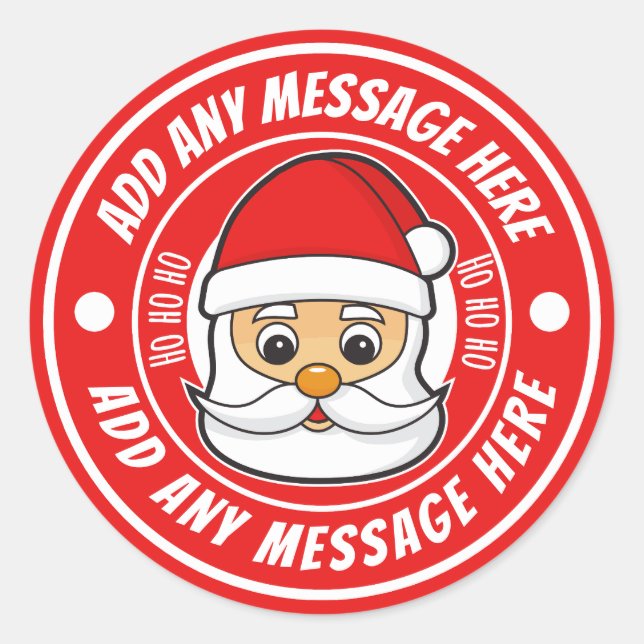 Christmas Santa Sticker Labels Personalised (Front)