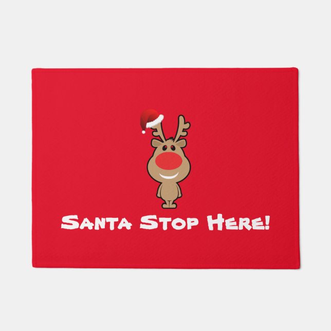 Christmas Santa Stop Here Doormat (Front)