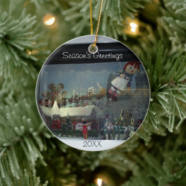 Christmas Santa Store Window Ornament (Tree)