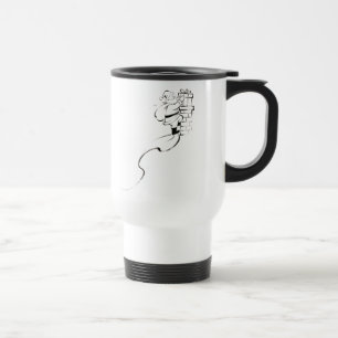 Christmas Santa Sumi-e Line Art Cocoa Travel Mug