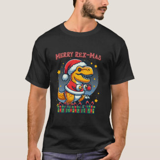 Christmas Santa T Rex Dinosaur Merry Rex Mas Funny T-Shirt