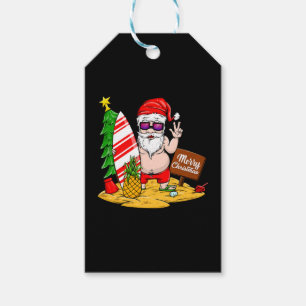 Christmas Santa T-Shirt Beach Sun Gift Tags