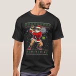 Christmas Santa Tennis Player Ugly Christmas Sweat T-Shirt<br><div class="desc">Christmas Santa Tennis Player Ugly Christmas Sweater</div>