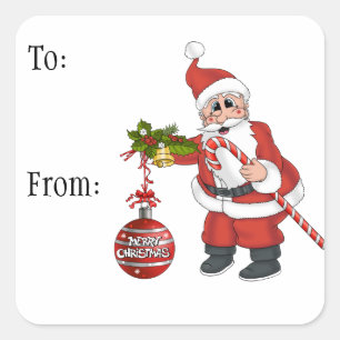 Christmas Santa To From Gift Tag