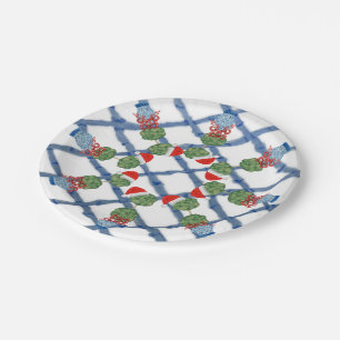 Christmas Santa Topiary Ginger Jar  Paper Plate