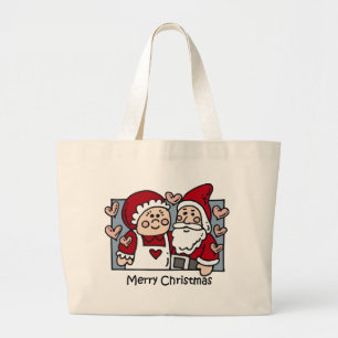 Christmas Santa totebag Large Tote Bag