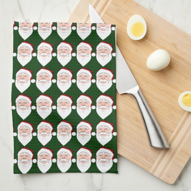 Christmas Santa Towel Custom Holiday Tea Towels (Quarter Fold)