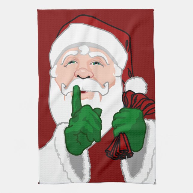 Christmas Santa Towel Custom Holiday Tea Towels (Vertical)