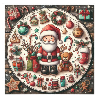 Christmas Santa Toys And Gifts Photo Print
