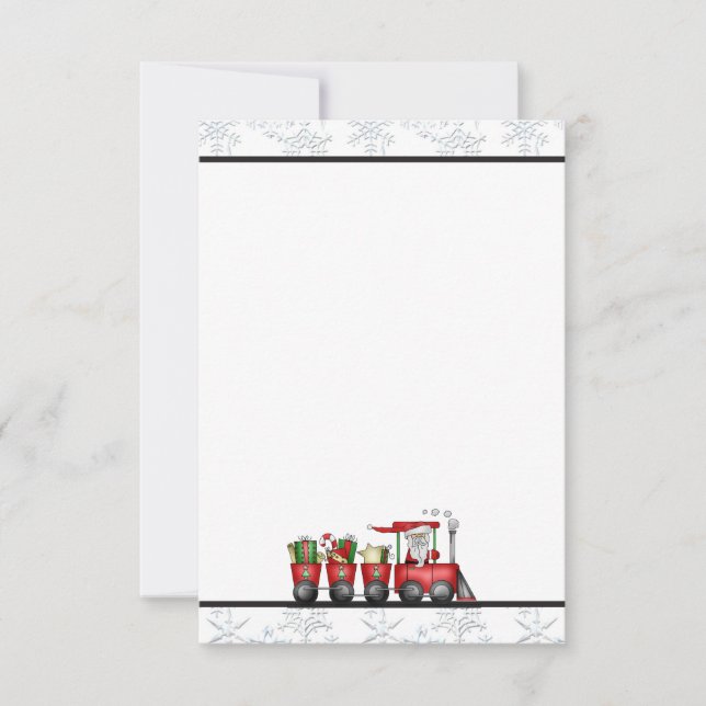 Christmas Santa Train Holiday stationery Invitation (Front)