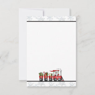 Christmas Santa Train Holiday stationery Invitation